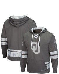Colosseum Gray Oklahoma Sooners Oht Military Appreciation Lace Up Pullover Hoodie