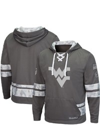 Colosseum Gray West Virginia Mountaineers Oht Military Appreciation Lace Up Pullover Hoodie