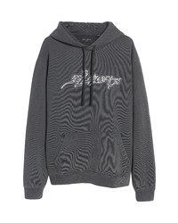 AllSaints Patched Oversize Cotton Hoodie In Washed Black At Nordstrom