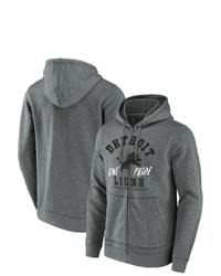 NFL X DARIUS RUCKE R Collection By Fanatics Heathered Gray Detroit Lions Slub Full Zip Hoodie