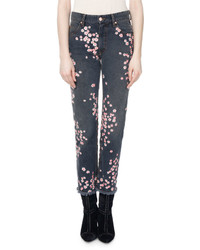 Isabel Marant Holan Pansy Print Slim Cropped Jeans