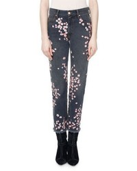 Isabel Marant Holan Pansy Print Slim Cropped Jeans