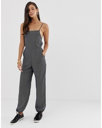 ASOS DESIGN Jumpsuit With Py Back And Elasticated Cuffs In Spot Print