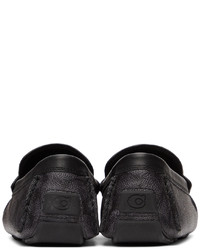Coach 1941 Black Grey Leather Coin Driver Loafers