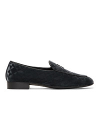 Charcoal Print Leather Loafers