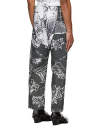 Thebe Magugu Grey White Chaps Trousers
