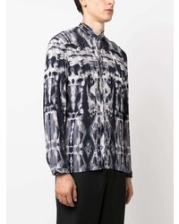 Atu Body Couture Monochrome Print Band Collar Shirt