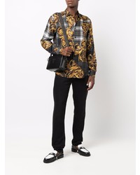 VERSACE JEANS COUTURE Tartan Baroque Print Shirt