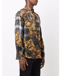 VERSACE JEANS COUTURE Tartan Baroque Print Shirt