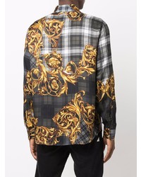 VERSACE JEANS COUTURE Tartan Baroque Print Shirt