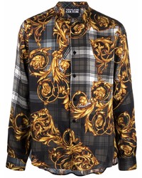 VERSACE JEANS COUTURE Tartan Baroque Print Shirt