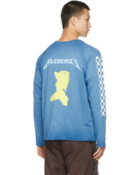 Alchemist Black Blue Marathon Baseball Long Sleeve T Shirt