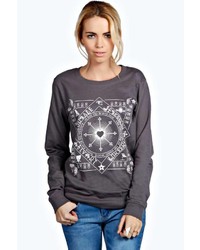 Boohoo Ellie Printed Sweatshirt