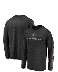 FANATICS Branded Black Inter Miami Cf Space Dye Line Up Hand B Sleeve T Shirt