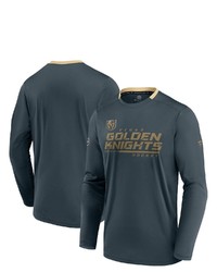 FANATICS Branded Charcoal Vegas Golden Knights Authentic Pro Locker Room Long Sleeve T Shirt