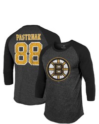 FANATICS Branded David Pastrnak Black Boston Bruins Name Number Tri Blend Raglan 34 Sleeve T Shirt At Nordstrom