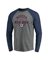 FANATICS Branded Graynavy Boston Red Sox True Classics Outfield Arc Tri Blend Raglan Long Sleeve T Shirt At Nordstrom