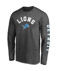 FANATICS Branded Heathered Charcoal Detroit Lions Big T Sleeve T Shirt
