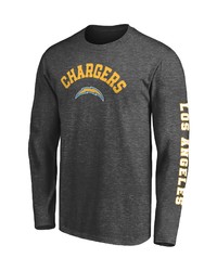 FANATICS Branded Heathered Charcoal Los Angeles Chargers Big T Sleeve T Shirt