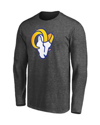 FANATICS Branded Heathered Charcoal Los Angeles Rams Big Tall Primary Logo Long Sleeve T Shirt