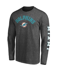 FANATICS Branded Heathered Charcoal Miami Dolphins Big T Sleeve T Shirt