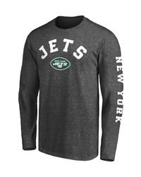 FANATICS Branded Heathered Charcoal New York Jets Big T Sleeve T Shirt