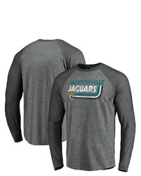 FANATICS Branded Heathered Grayheathered Charcoal Jacksonville Jaguars Vintage On The Ropes Raglan Tri Blend Long Sleeve T Shirt