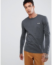Dickies Doswell Stripe Long Sleeve T Shirt In Grey