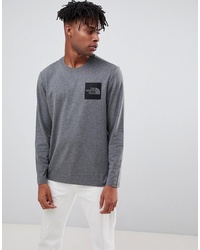The North Face Long Sleeve Fine T Shirt In Grey