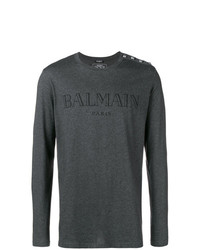 Balmain Long Sleeve Logo T Shirt