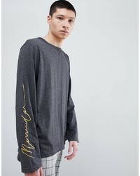 Mennace Long Sleeve T Shirt In Charcoal