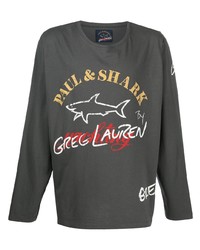 Greg Lauren X Paul & Shark Long Sleeved Logo Print T Shirt