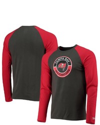 New Era Pewterred Tampa Bay Buccaneers League Raglan Long Sleeve T Shirt