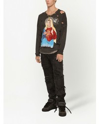 Dolce & Gabbana Ripped Detail Graphic T Shirt