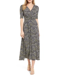 Chaus Ruched Speckle Midi Dress