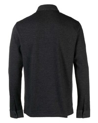 Vince Micro Print Long Sleeve Polo Shirt