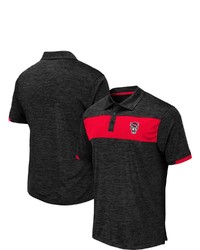 Colosseum Heathered Black Nc State Wolfpack Nelson Logo Polo