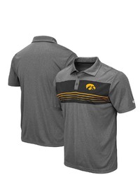 Colosseum Heathered Charcoal Iowa Hawkeyes Smithers Polo
