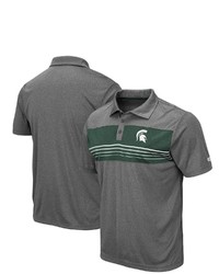 Colosseum Heathered Charcoal Michigan State Spartans Smithers Polo