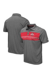 Colosseum Heathered Charcoal Ohio State Buckeyes Smithers Polo