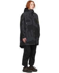 Engineered Garments Black K Way Edition Animal Print Parker Coat