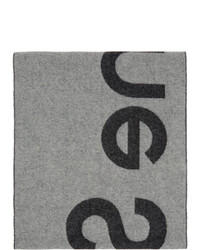 Acne Studios Black And Grey Logo Scarf
