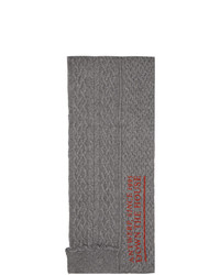Raf Simons Grey Wool Asymmetric Scarf