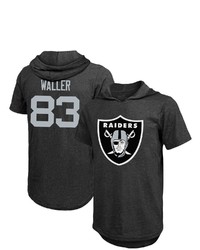 Majestic Threads Darren Waller Black Las Vegas Raiders Player Name Number Tri Blend Hoodie T Shirt