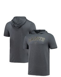New Era Heathered Charcoal New Orleans Saints Brushed Hoodie T Shirt