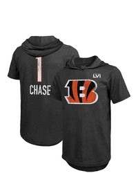 FANATICS Majestic Threads Jamarr Chase Black Cincinnati Bengals Super Bowl Lvi Bound Short Sleeve Hoodie T Shirt At Nordstrom