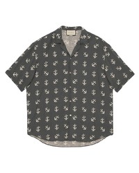 Gucci Anchor Print Bowling Shirt