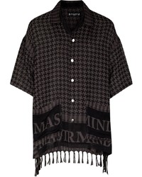 Mastermind Japan Logo Print Fringed Shirt