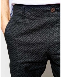 Asos Brand Chino Shorts With Dark Print
