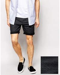 Asos Brand Chino Shorts With Dark Print